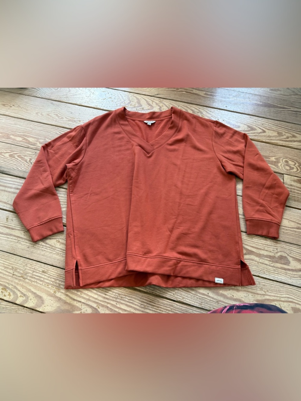 Orvis women's V-neck dropped shoulder sweatshirt size xxl